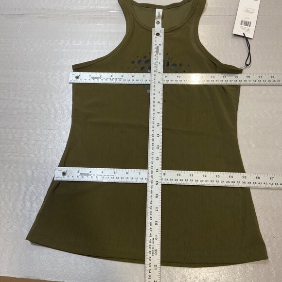 Karma Womens Olive mesh Sleeveless Racerback Top XS - Picture 10 of 16